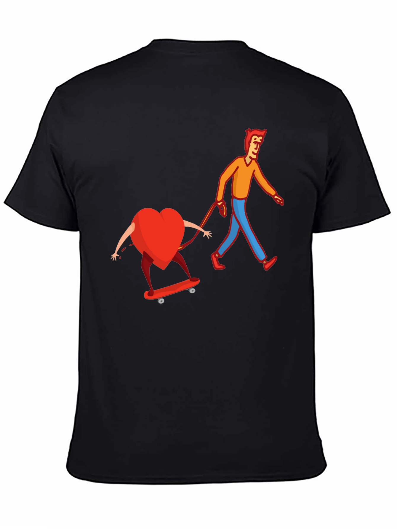 Heart on Skateboard Funny Graphic Tee