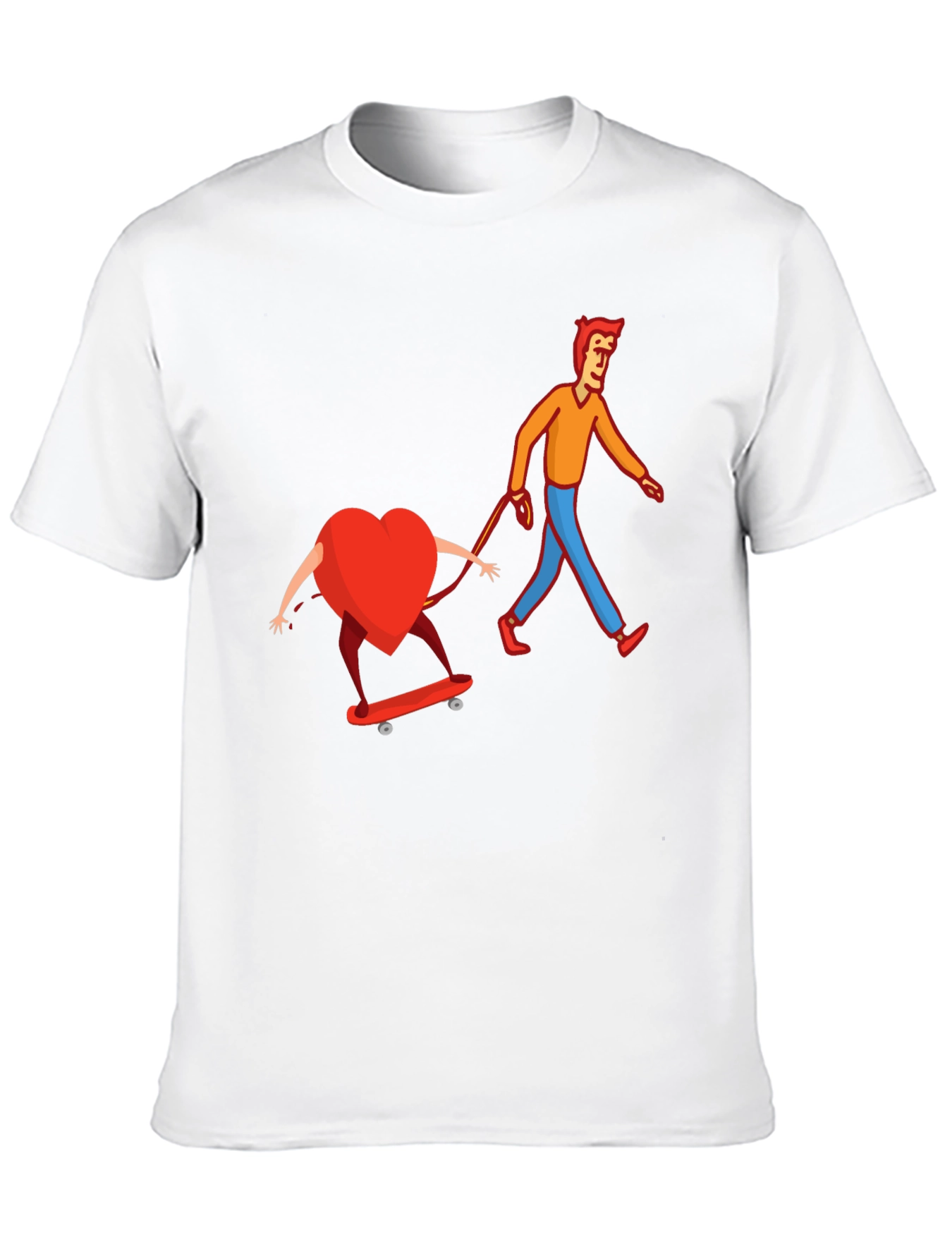 Heart on Skateboard Funny Graphic Tee