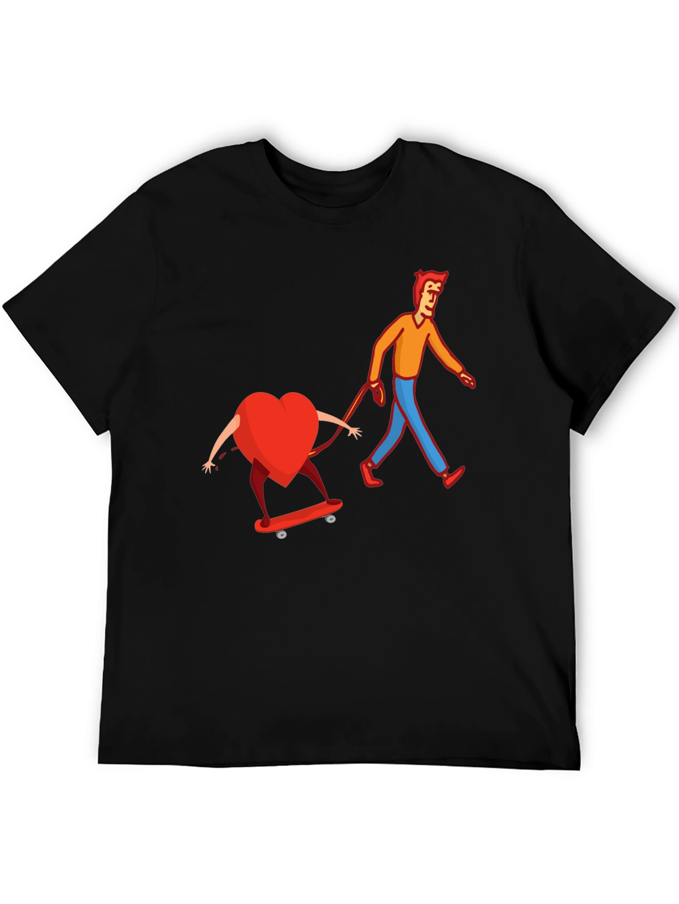 Heart on Skateboard Funny Graphic Tee