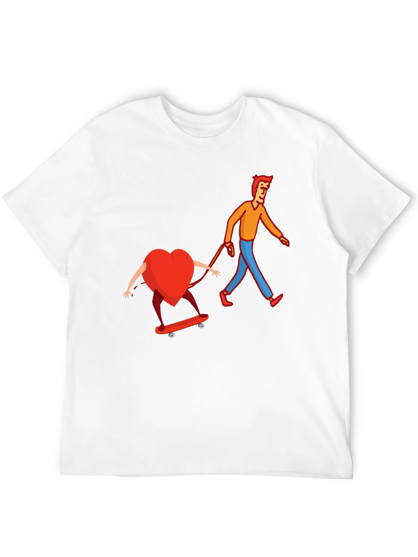 Heart on Skateboard Funny Graphic Tee