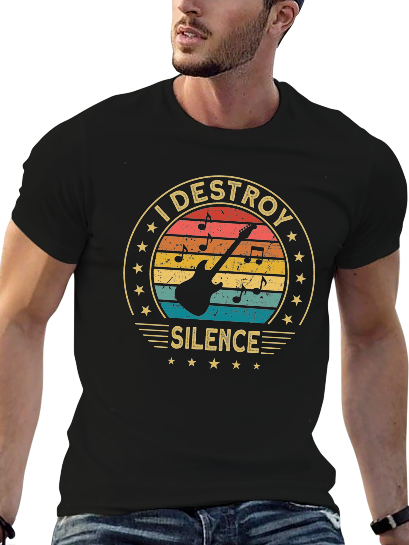 I Destroy Silence Retro Graphic T-Shirt