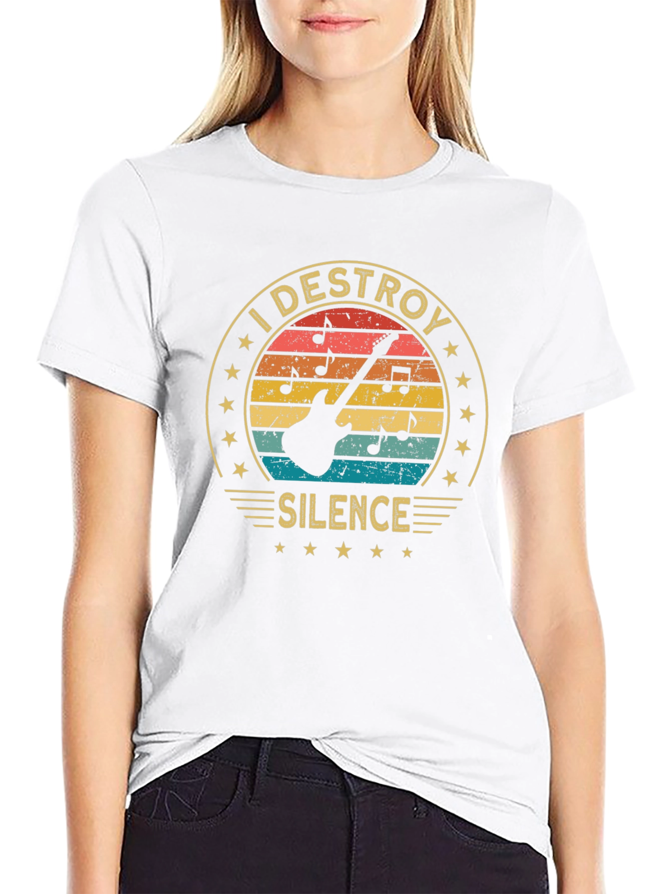 I Destroy Silence Retro Graphic T-Shirt
