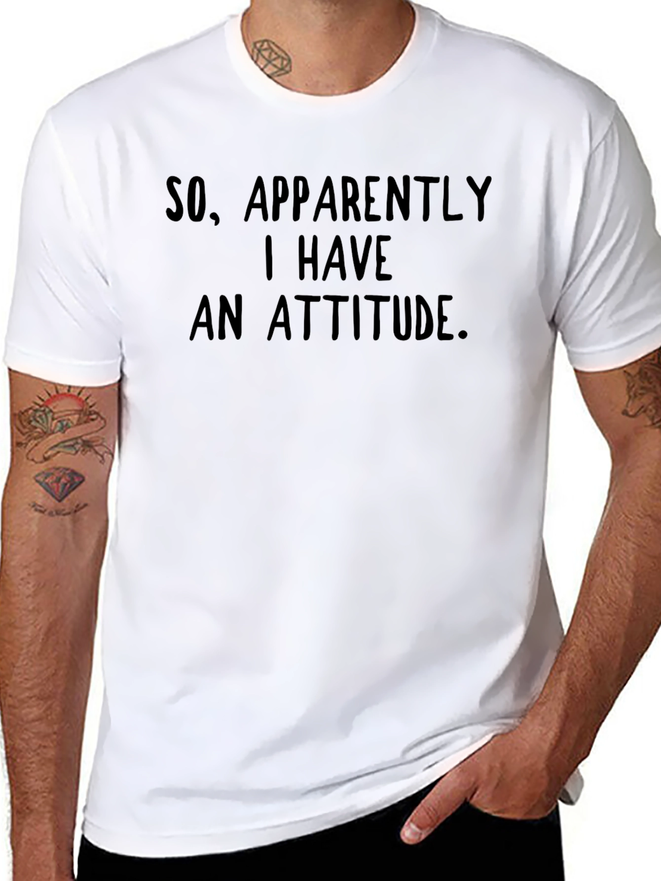 Humorous Attitude T-Shirt - Black Graphic Tee