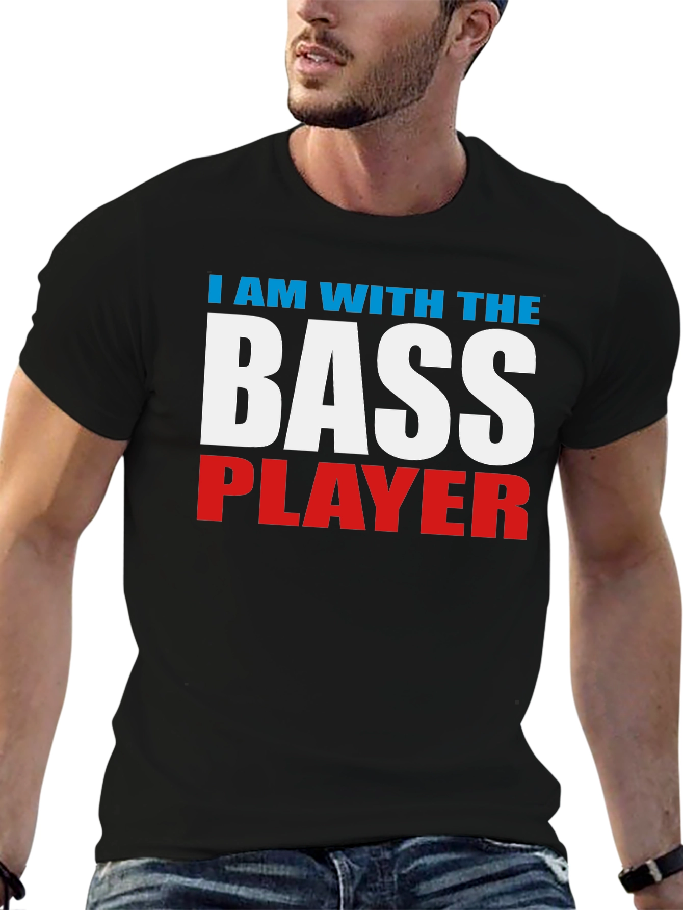 I Am With The Bass Player Graphic T-Shirt