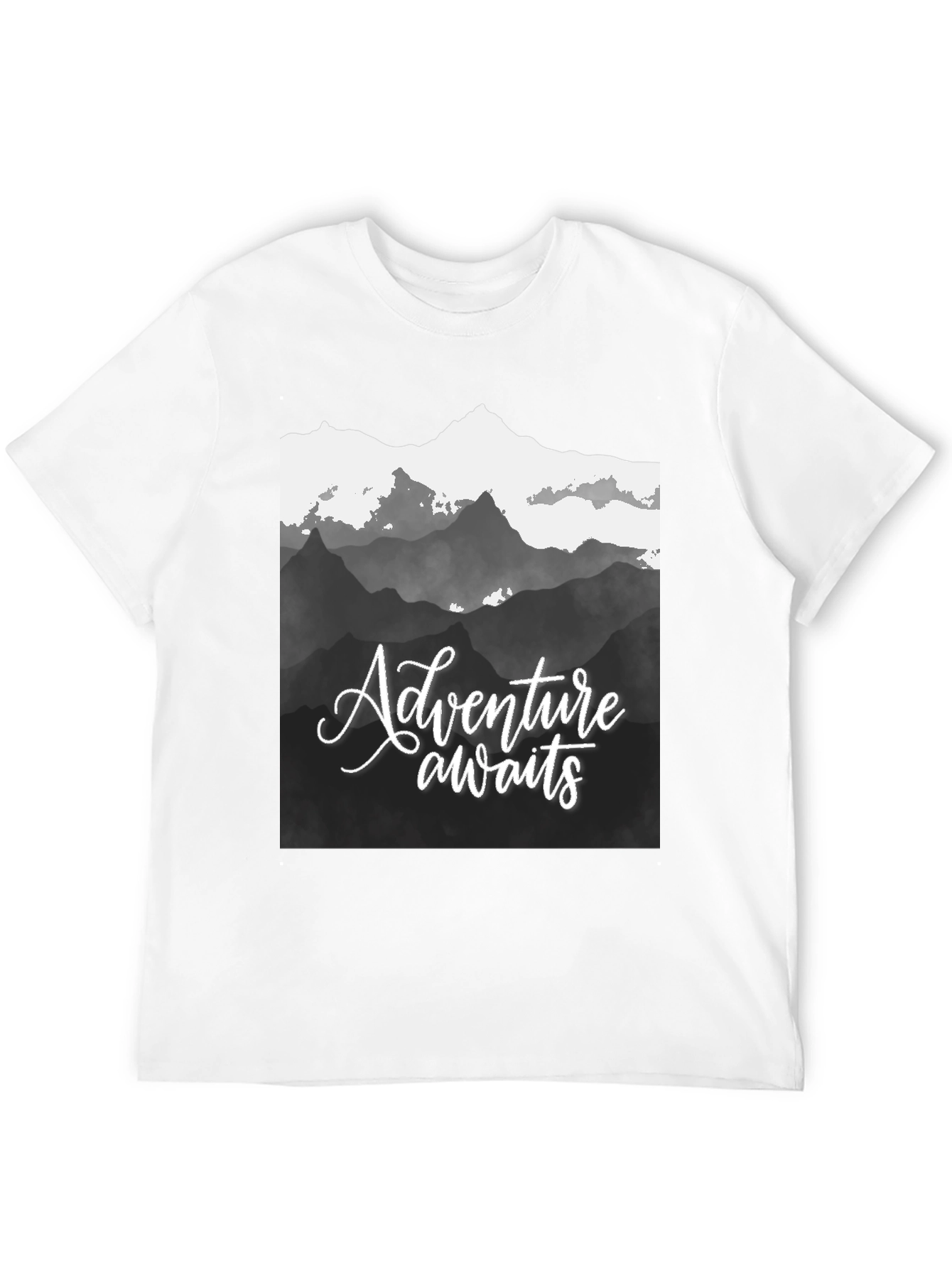 Adventure Awaits Mountain Graphic Tee - Black