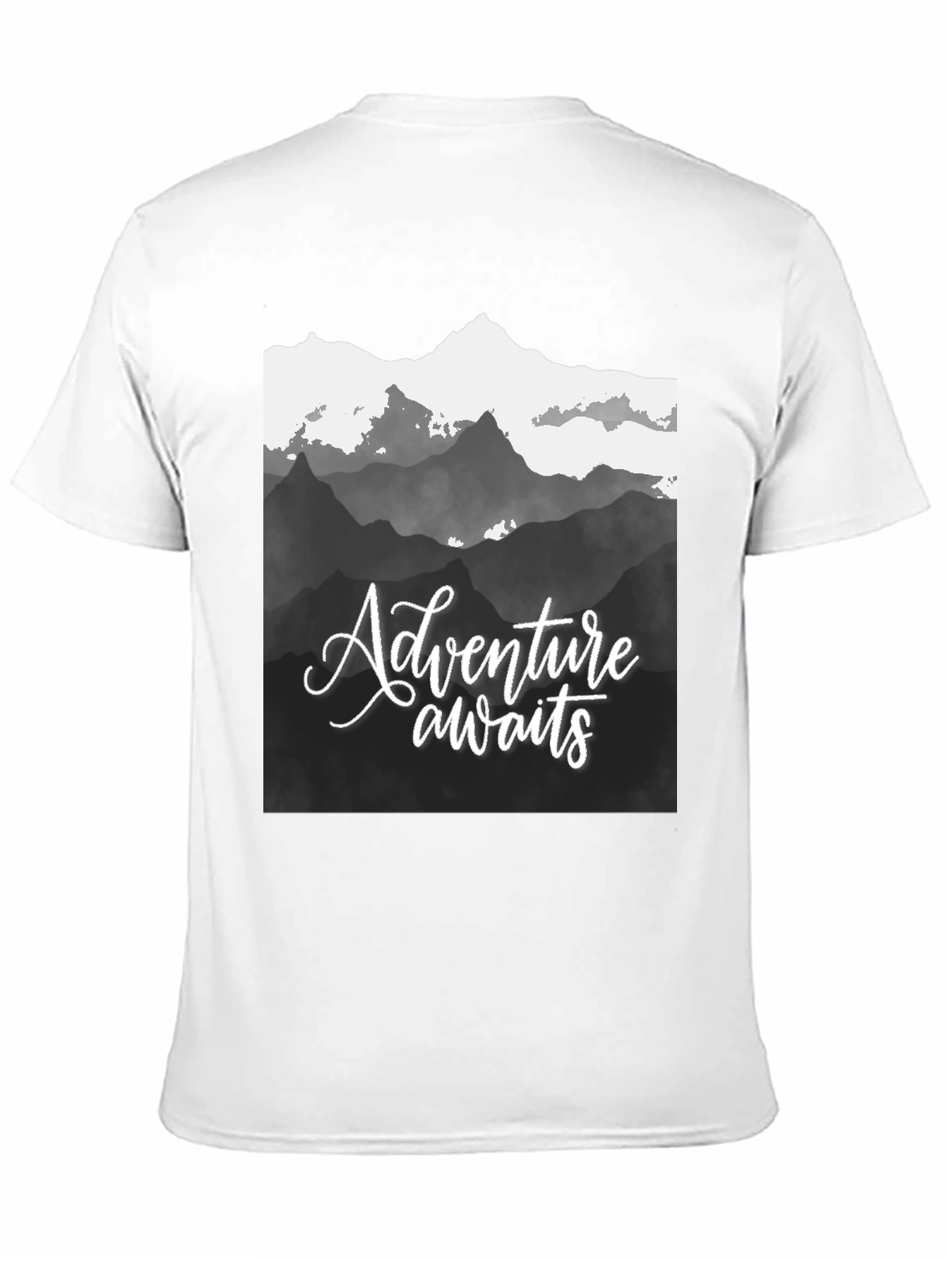 Adventure Awaits Mountain Graphic Tee - Black