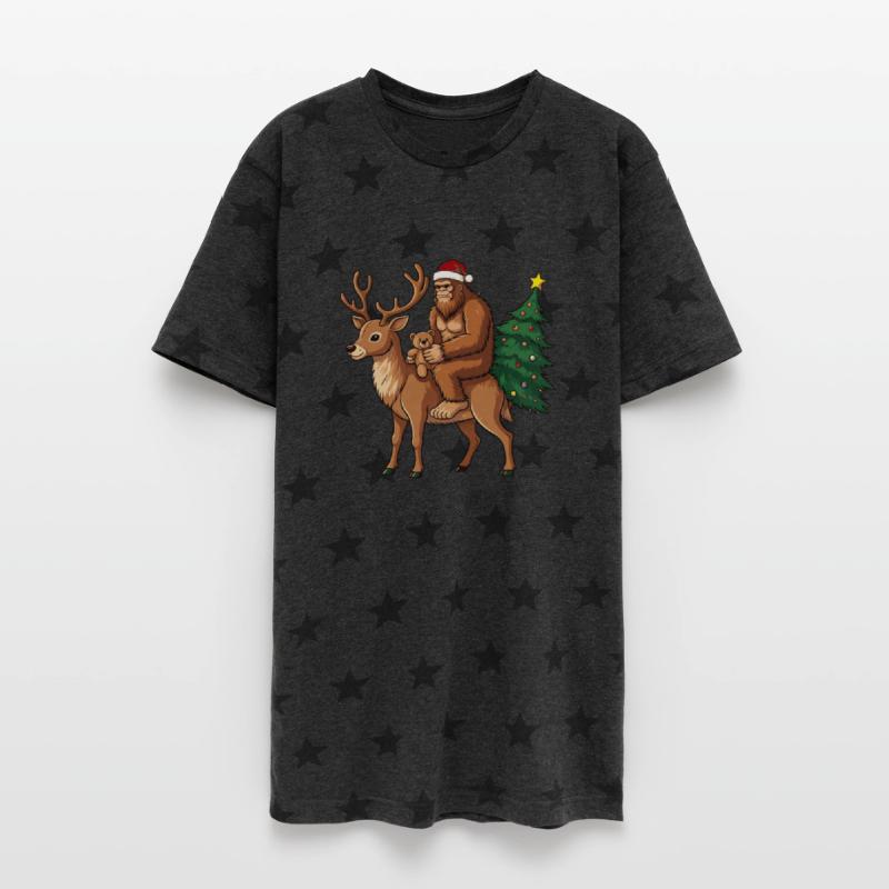 Teddy Santa Bigfoot ride a deer Christmas