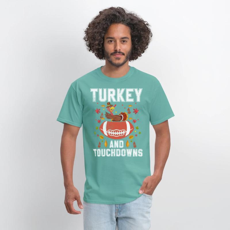 Thanksgiving Turkey And Touchdowns Orange Pumpkin