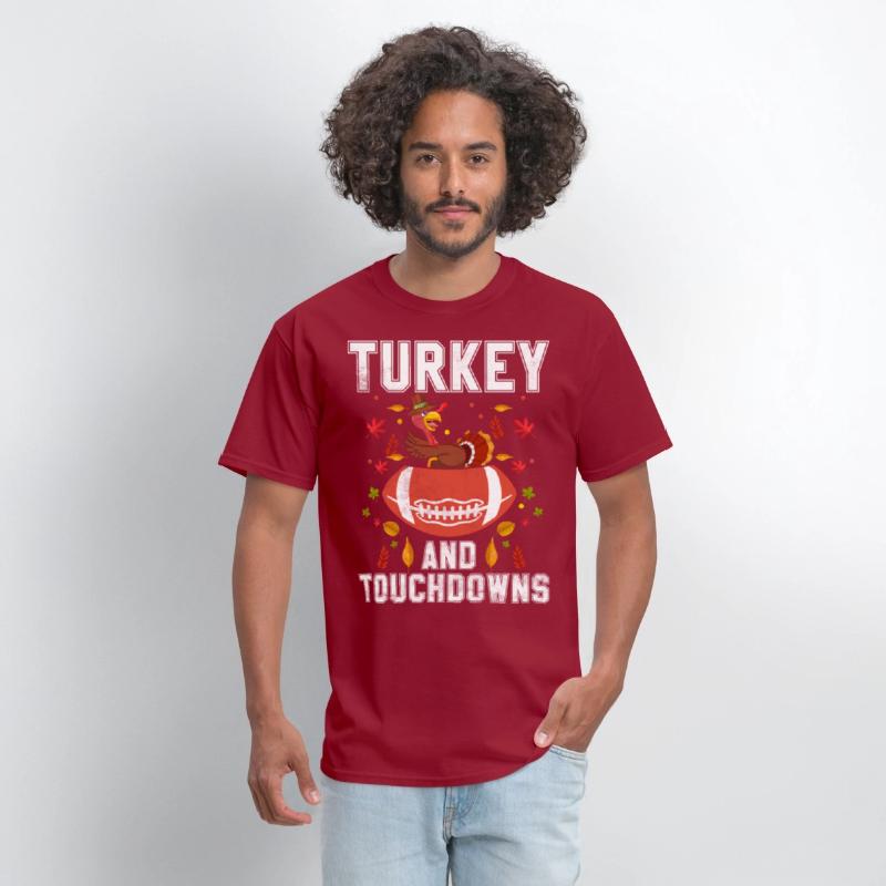 Thanksgiving Turkey And Touchdowns Orange Pumpkin