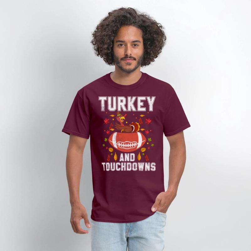 Thanksgiving Turkey And Touchdowns Orange Pumpkin