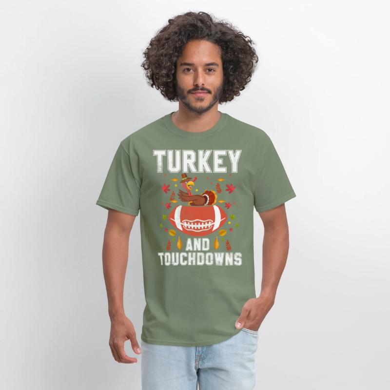 Thanksgiving Turkey And Touchdowns Orange Pumpkin