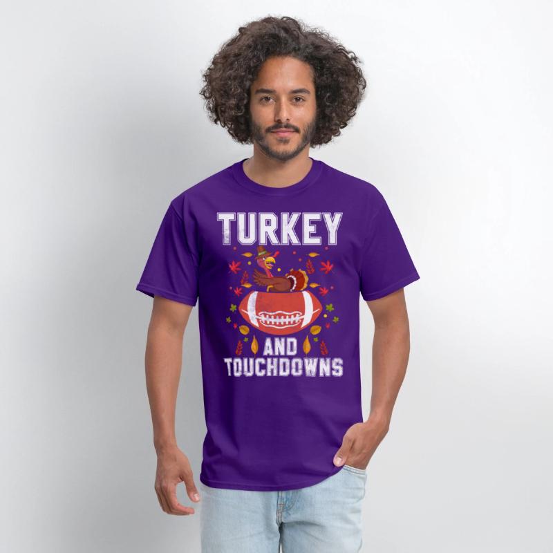 Thanksgiving Turkey And Touchdowns Orange Pumpkin