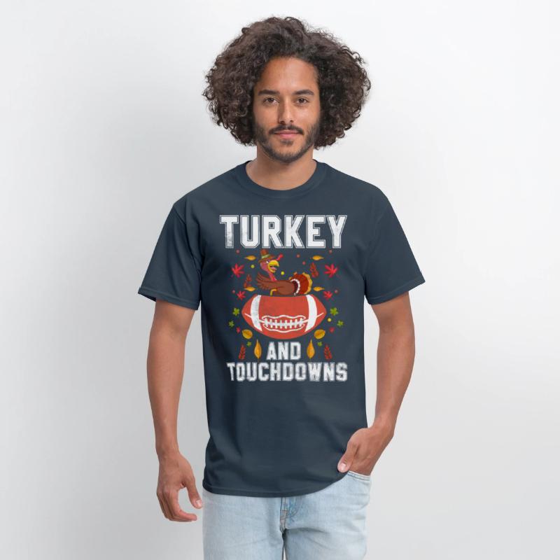 Thanksgiving Turkey And Touchdowns Orange Pumpkin