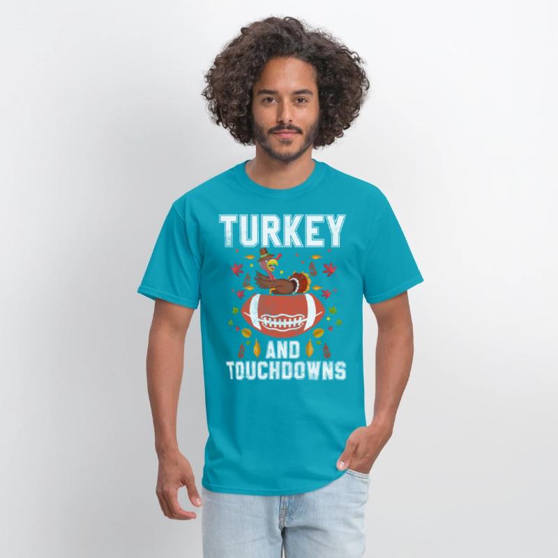 Thanksgiving Turkey And Touchdowns Orange Pumpkin