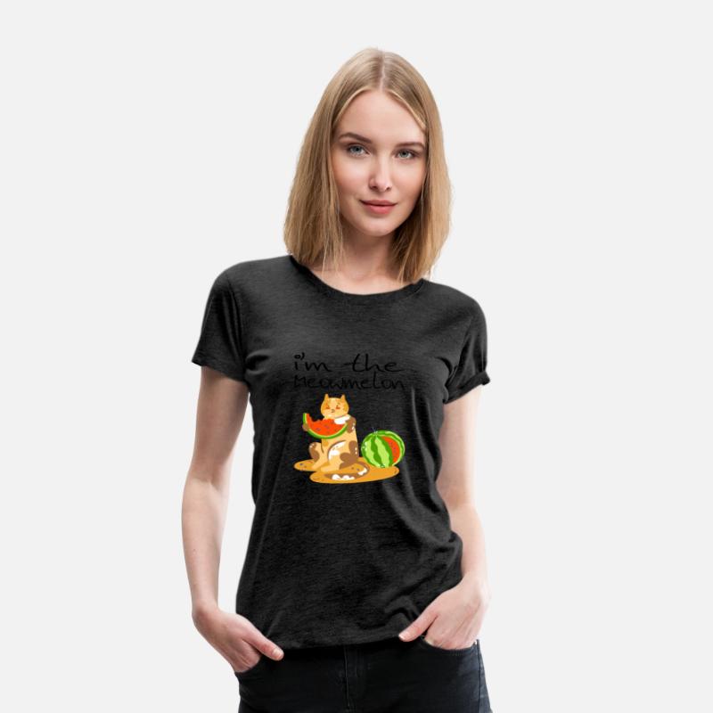 The Meowmelon cat eating it melon and happy face.