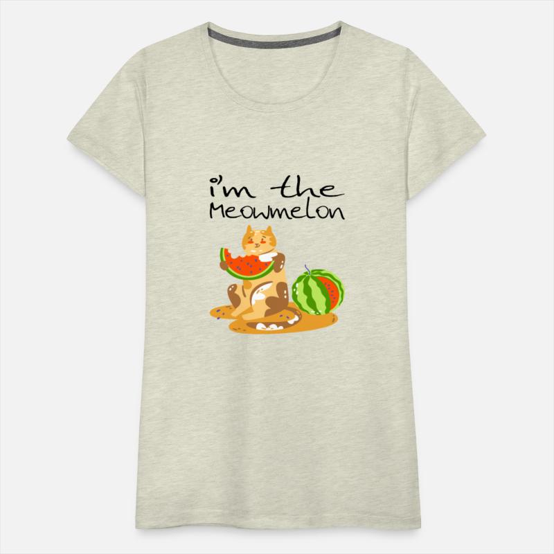 The Meowmelon cat eating it melon and happy face.