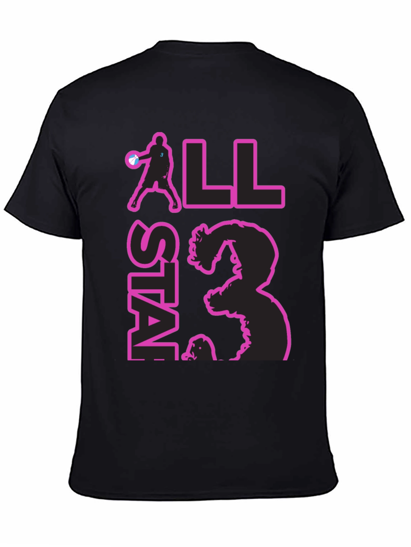 All Star Black T-Shirt with Graphic Print