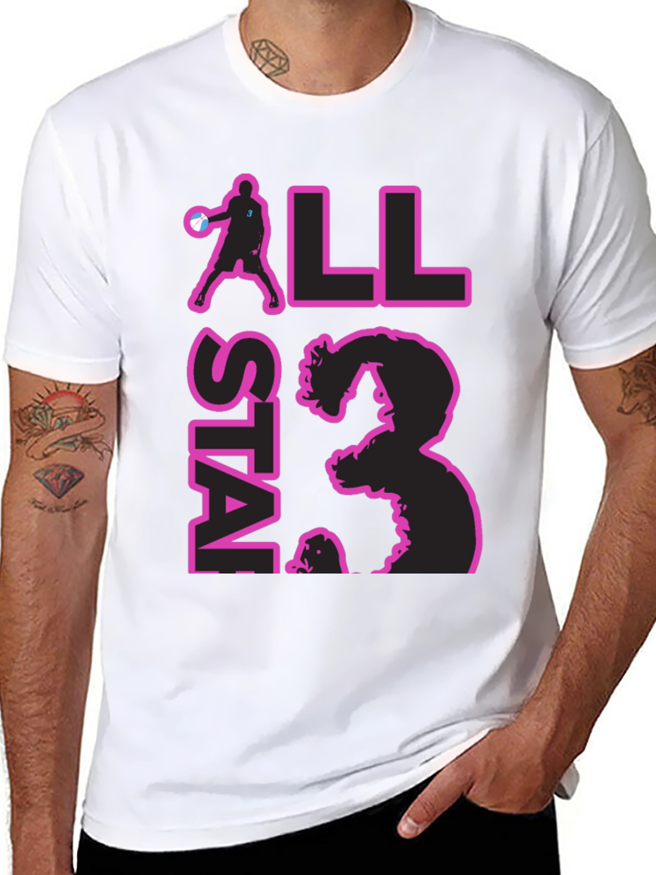 All Star Black T-Shirt with Graphic Print