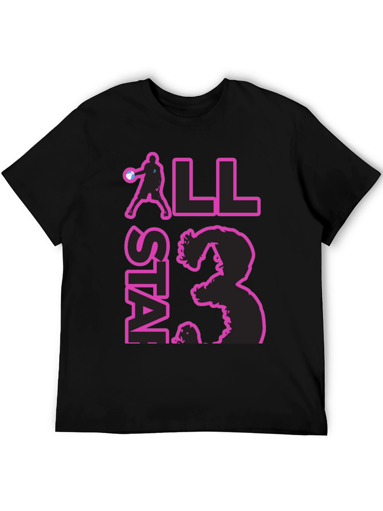 All Star Black T-Shirt with Graphic Print