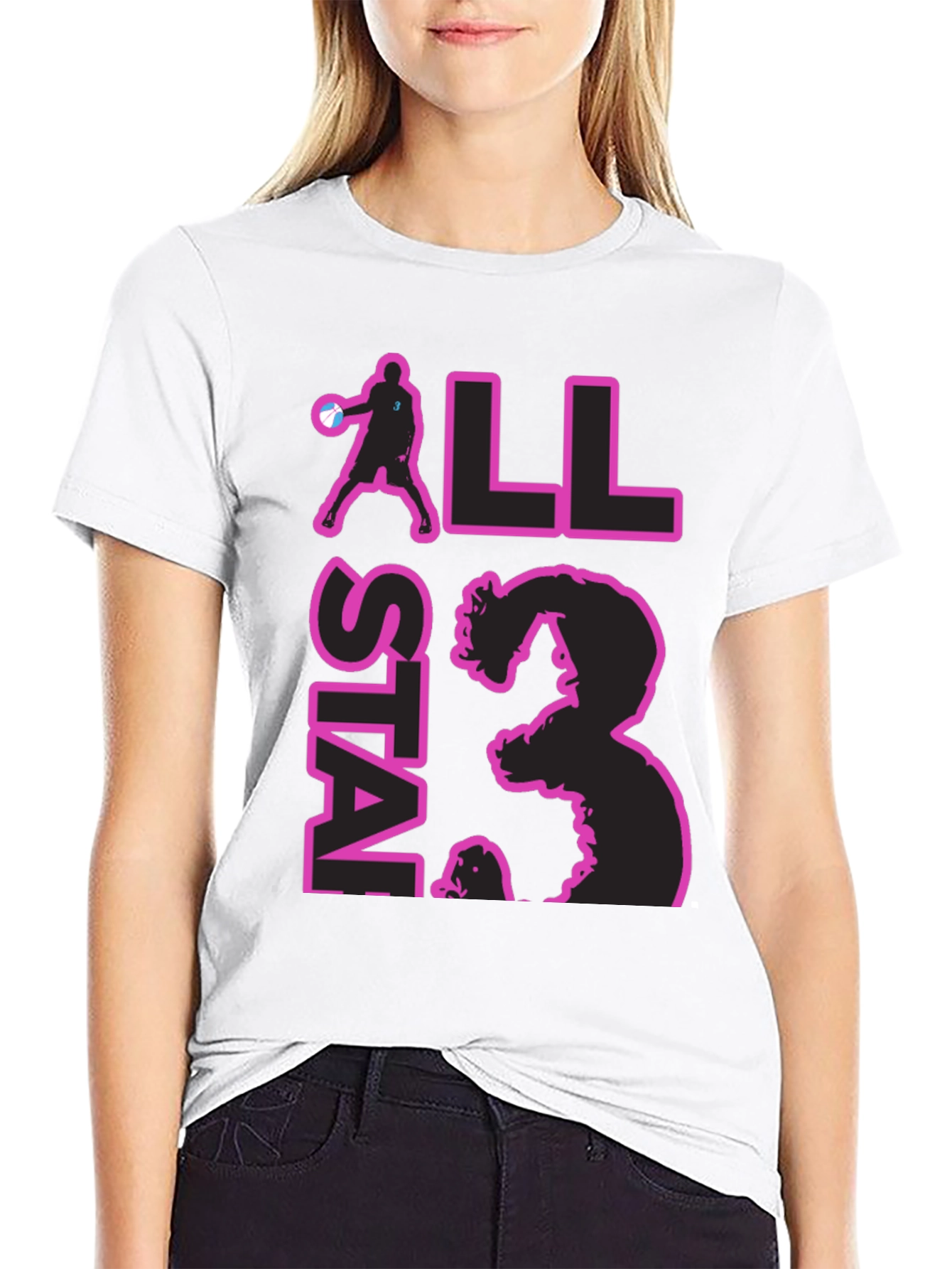 All Star Black T-Shirt with Graphic Print