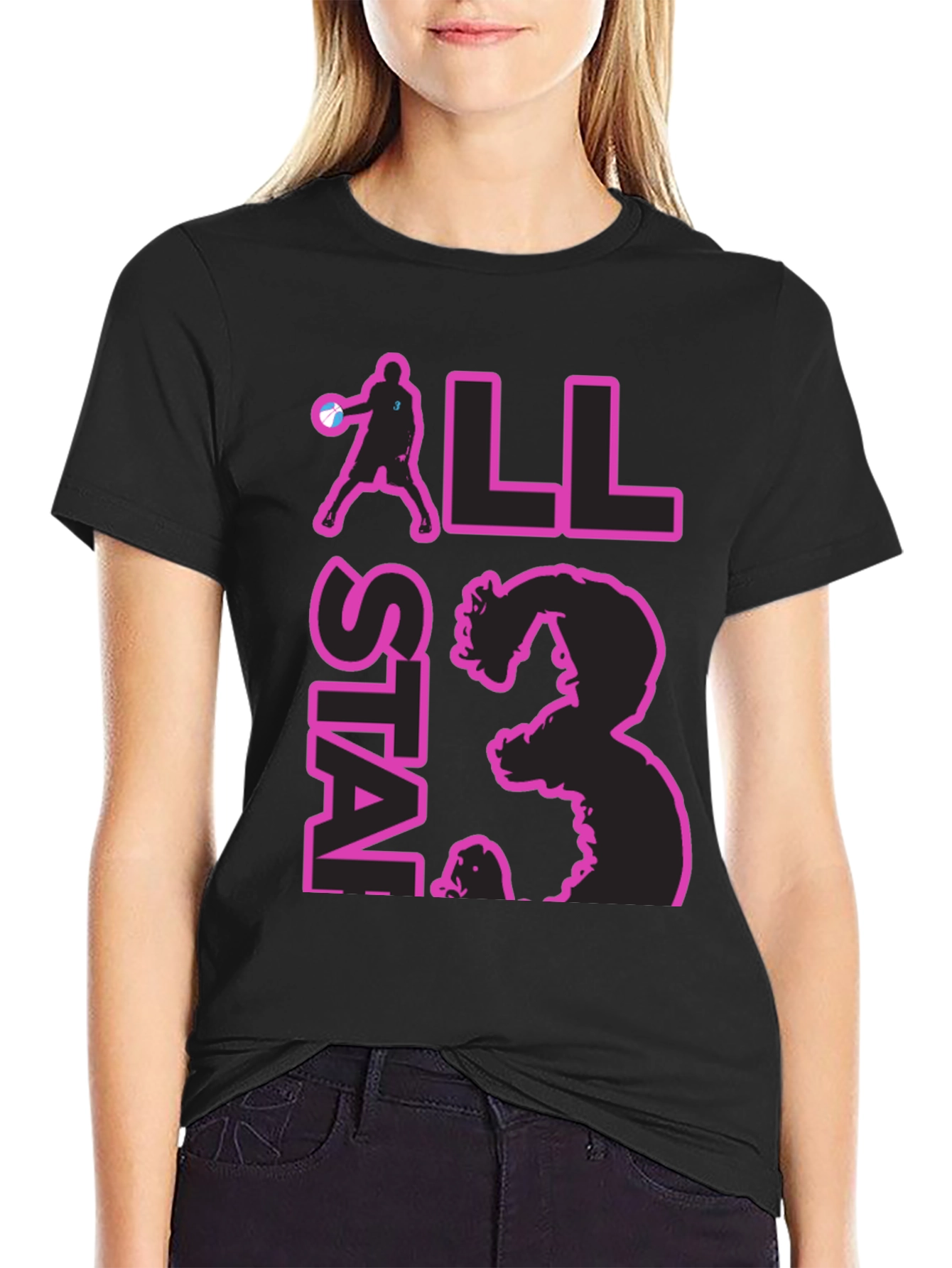 All Star Black T-Shirt with Graphic Print
