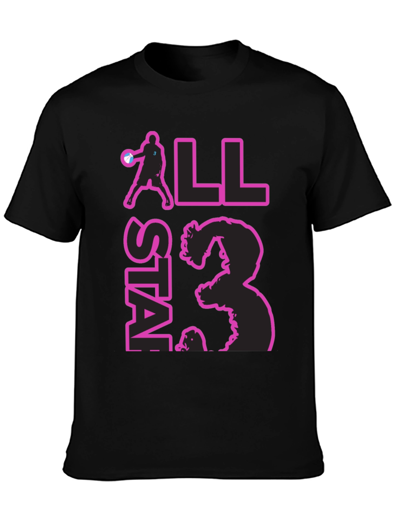 All Star Black T-Shirt with Graphic Print