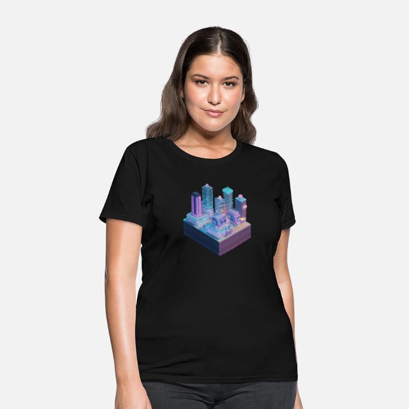 Tiny Future City - Isometric Vapor Wave