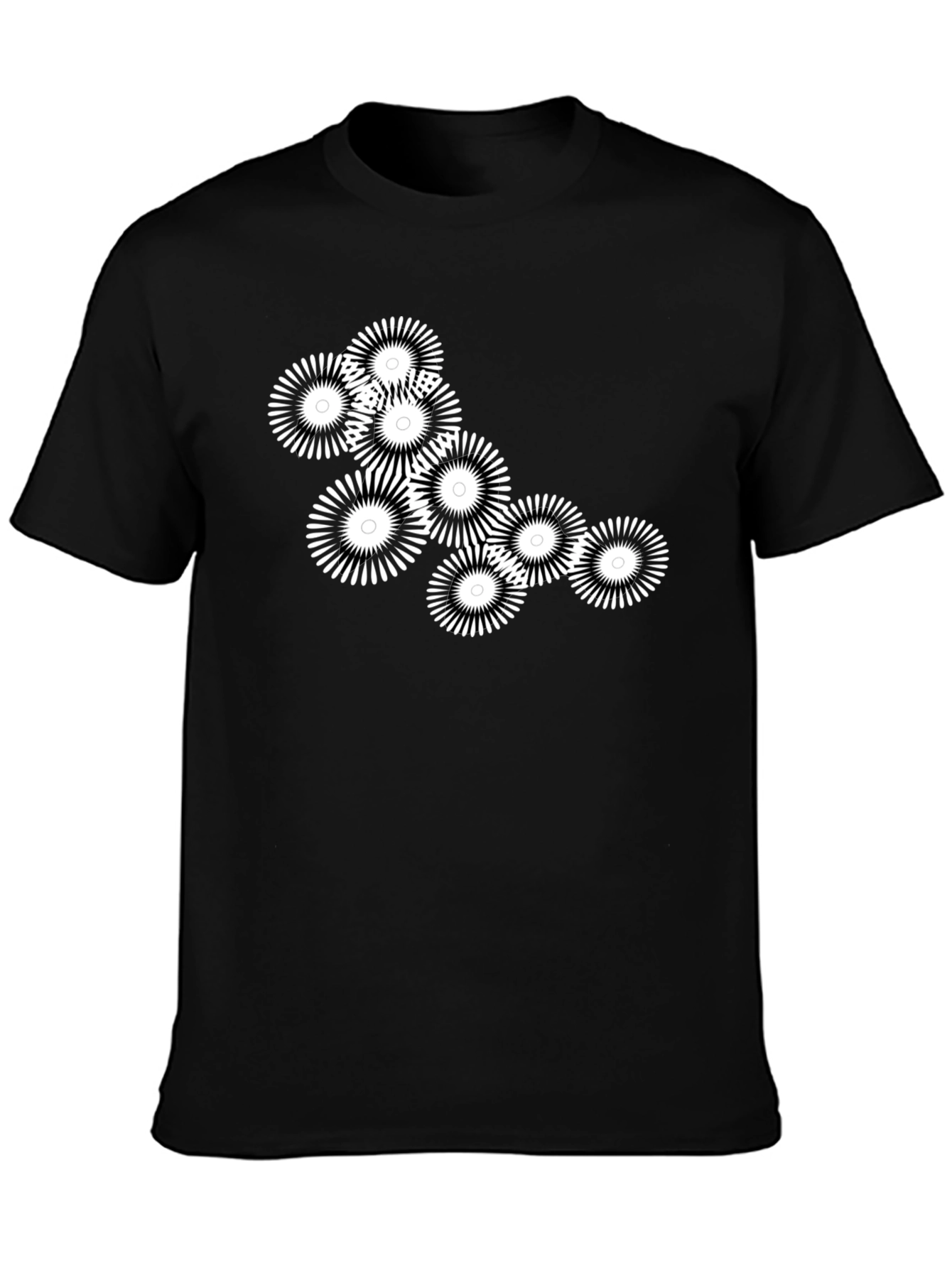 Abstract Floral Graphic Black T-Shirt