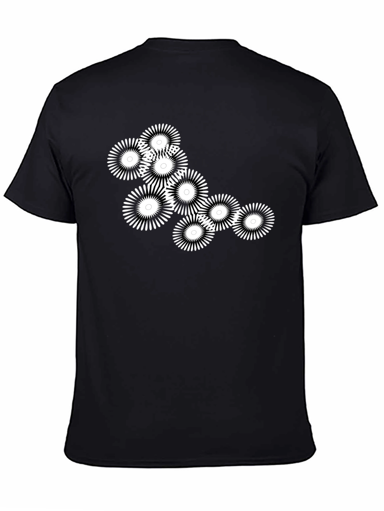 Abstract Floral Graphic Black T-Shirt