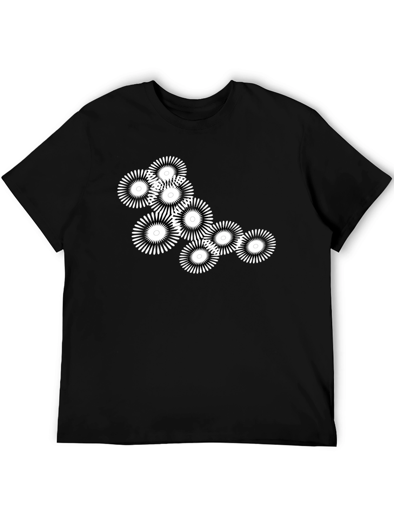 Abstract Floral Graphic Black T-Shirt