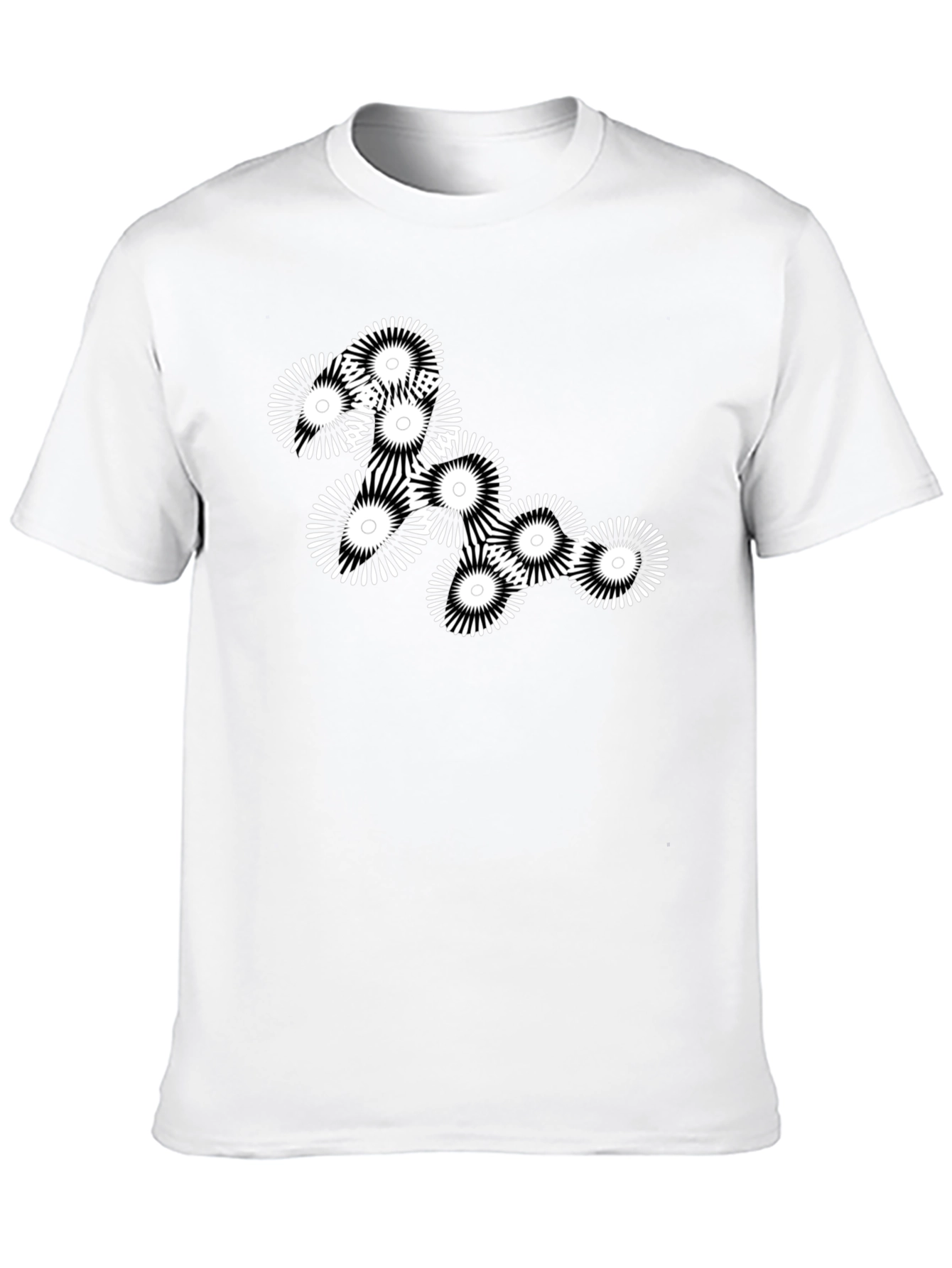 Abstract Floral Graphic Black T-Shirt