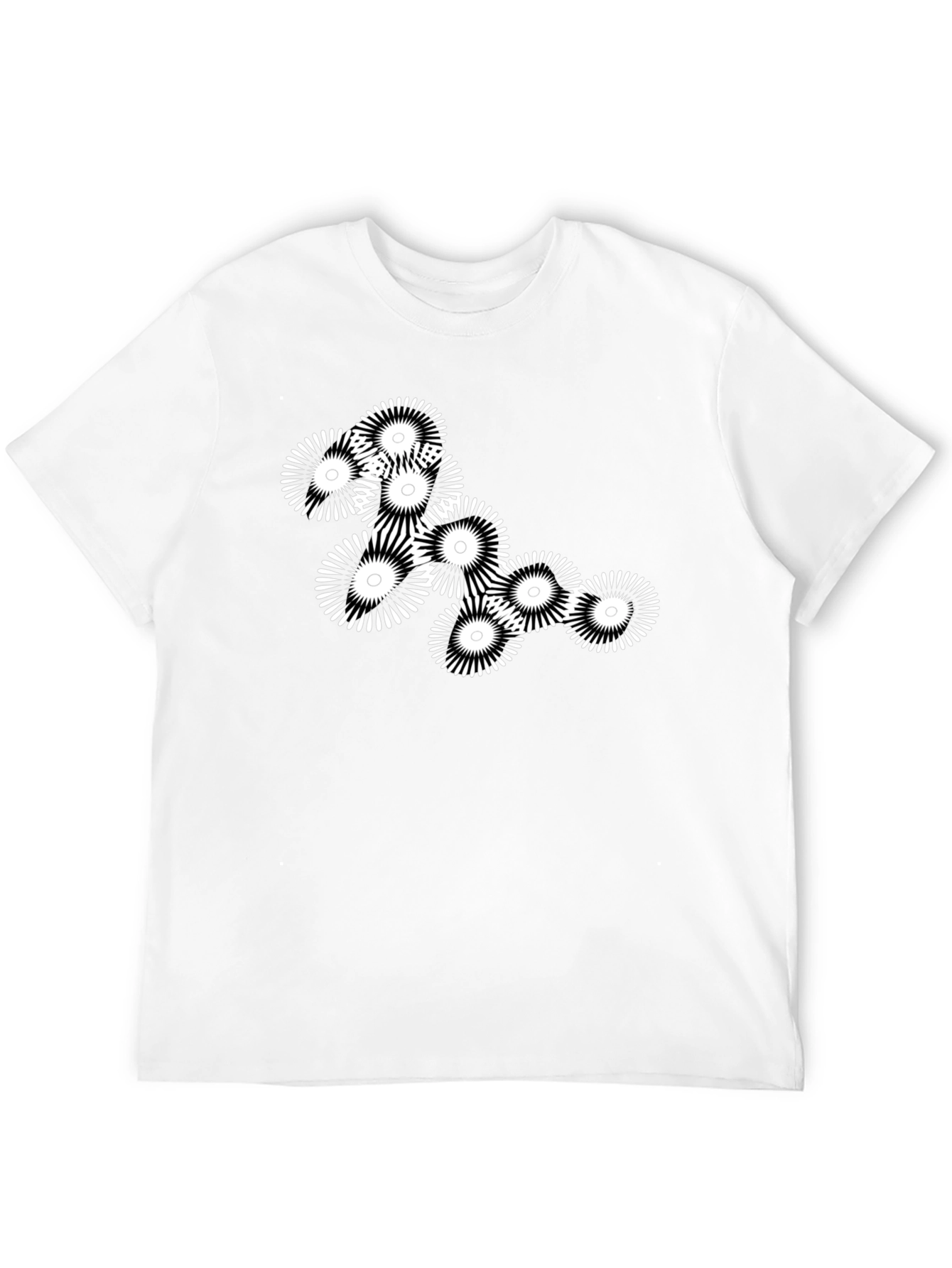 Abstract Floral Graphic Black T-Shirt