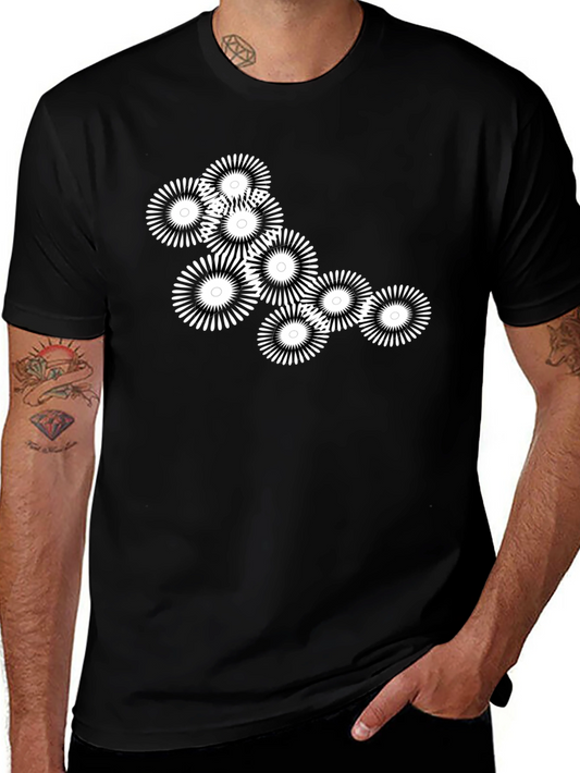 Abstract Floral Graphic Black T-Shirt