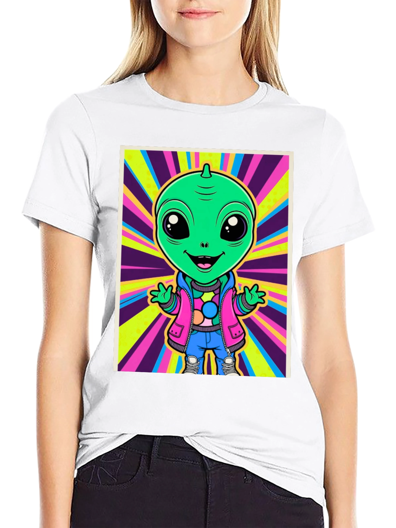 Alien Cartoon Graphic Tee