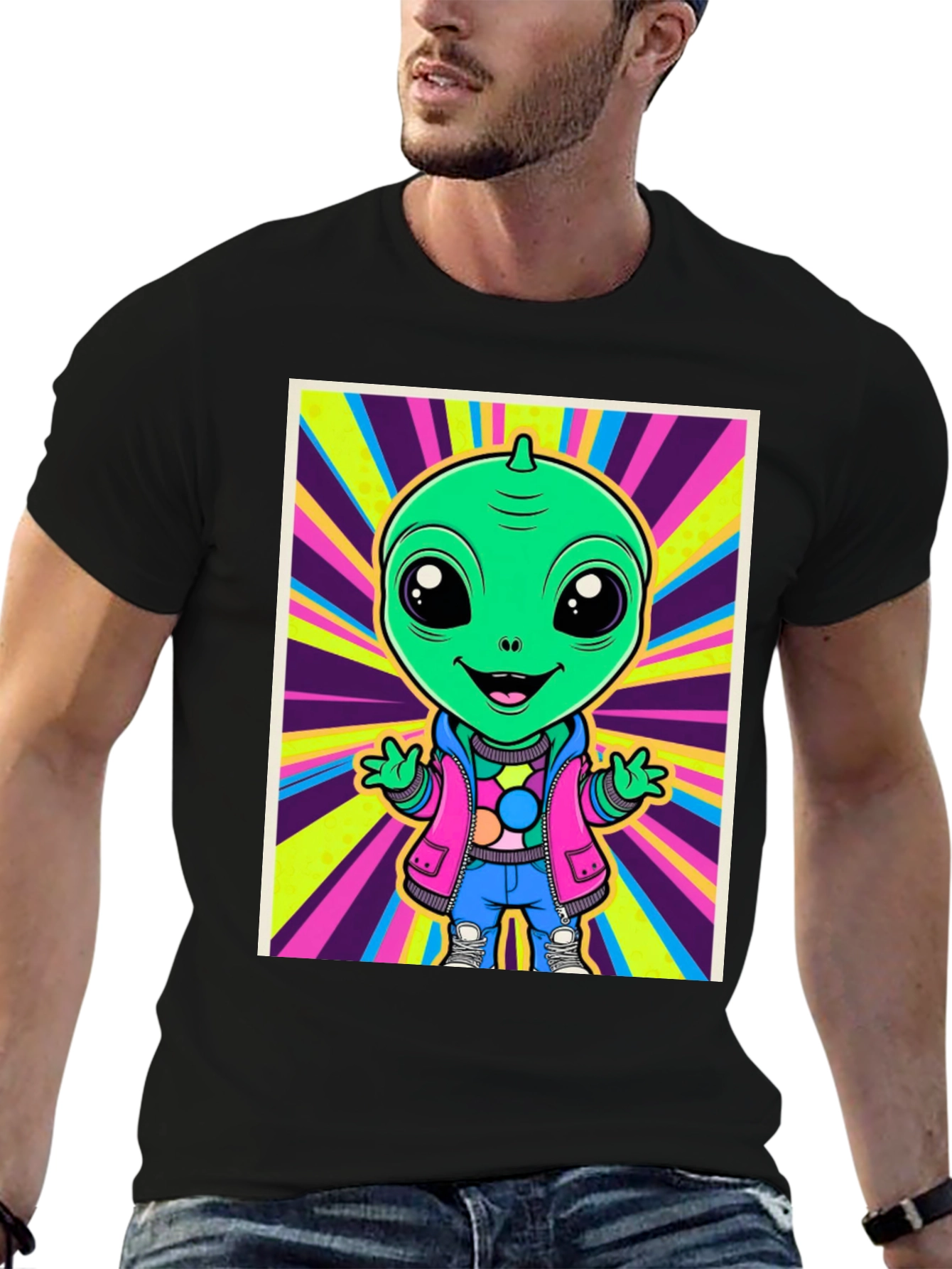 Alien Cartoon Graphic Tee