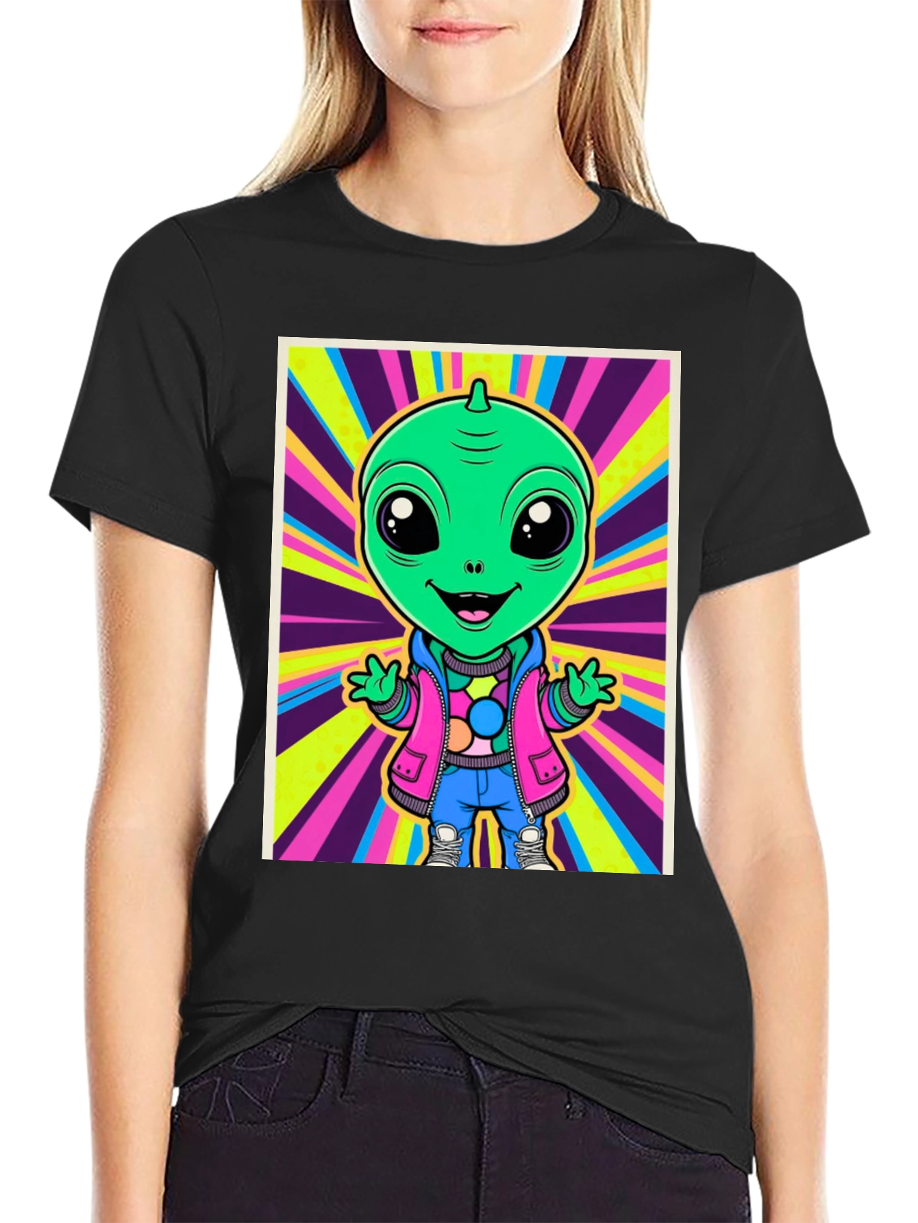 Alien Cartoon Graphic Tee