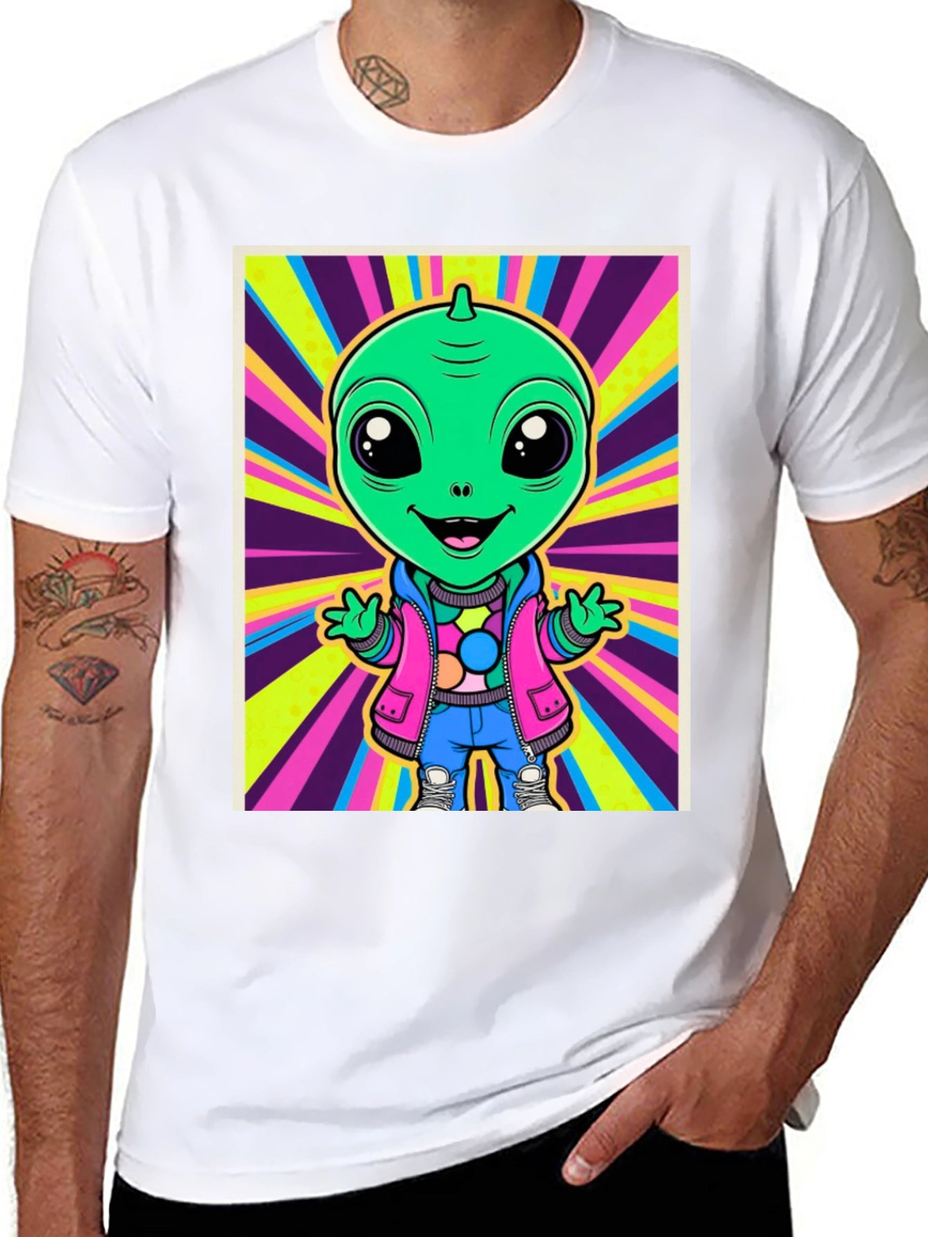 Alien Cartoon Graphic Tee