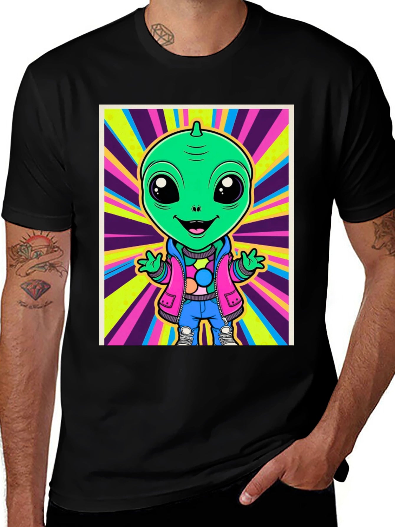 Alien Cartoon Graphic Tee