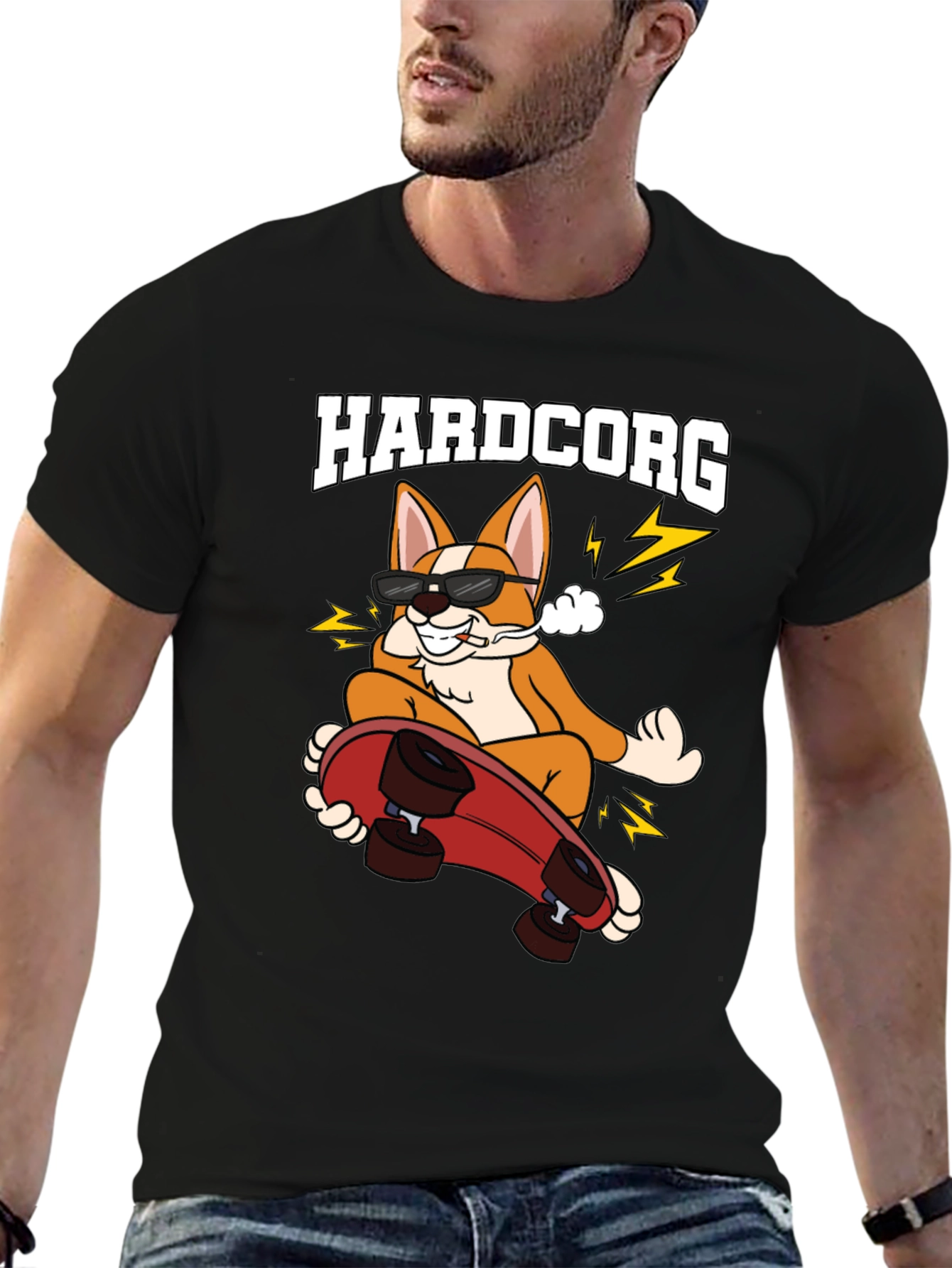 Hardcorg Skateboard T-Shirt - Black
