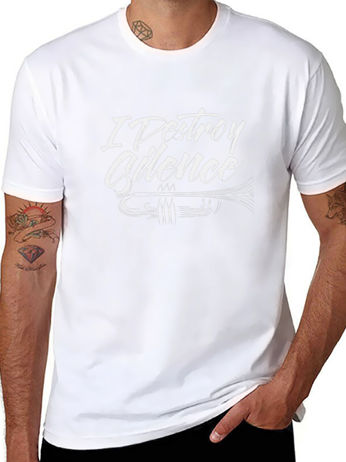 I Destroy Silence Trumpet Graphic Tee