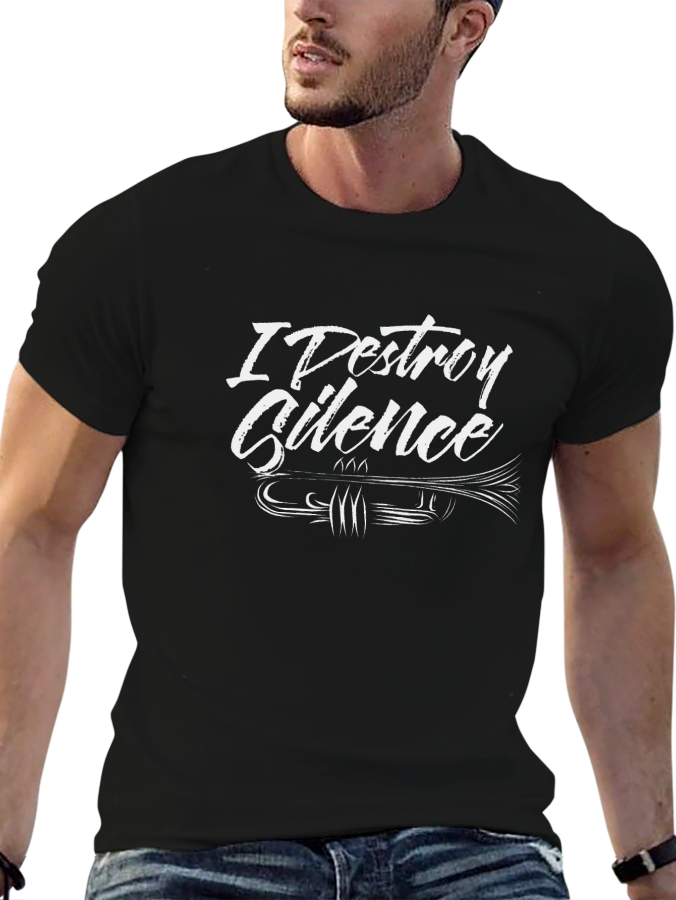 I Destroy Silence Trumpet Graphic Tee