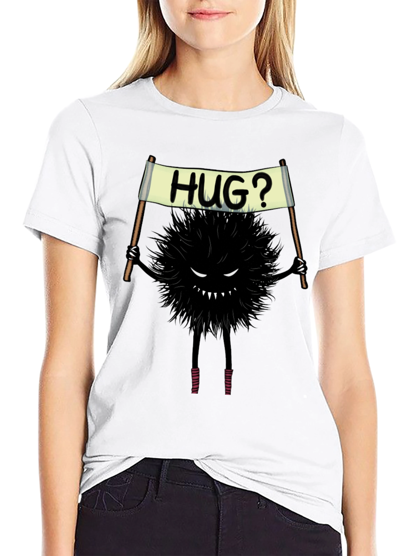 Humorous Hug? Monster Graphic Tee - Soft Cotton