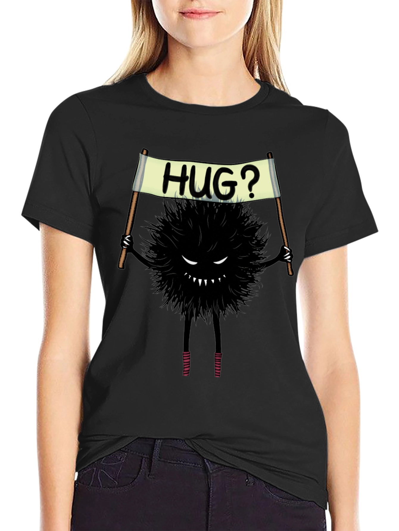 Humorous Hug? Monster Graphic Tee - Soft Cotton