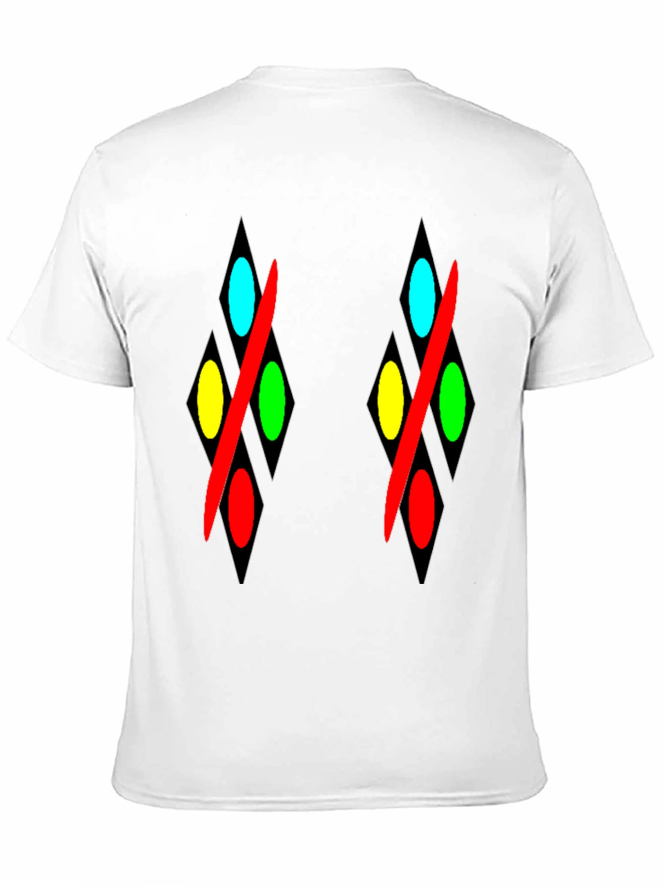 Abstract Diamond Pattern Black T-Shirt
