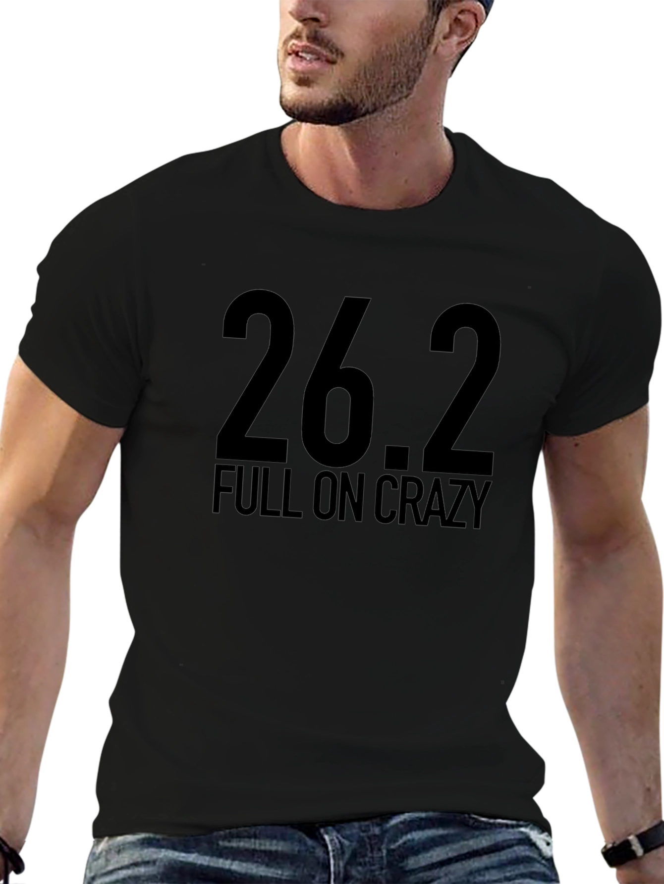 26.2 Full On Crazy Black Graphic Tee