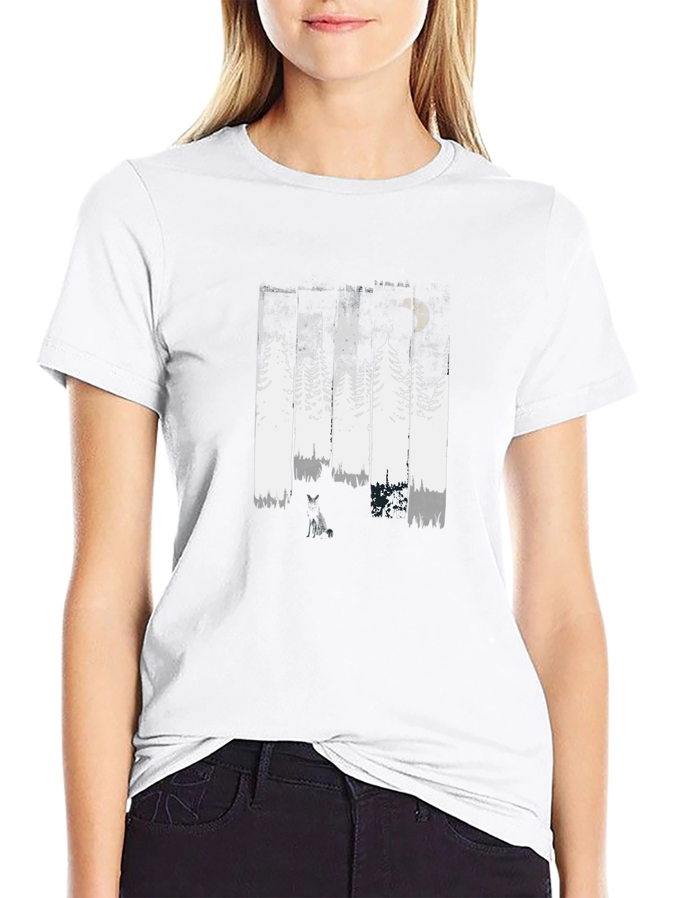 Abstract Forest Graphic Tee - Black