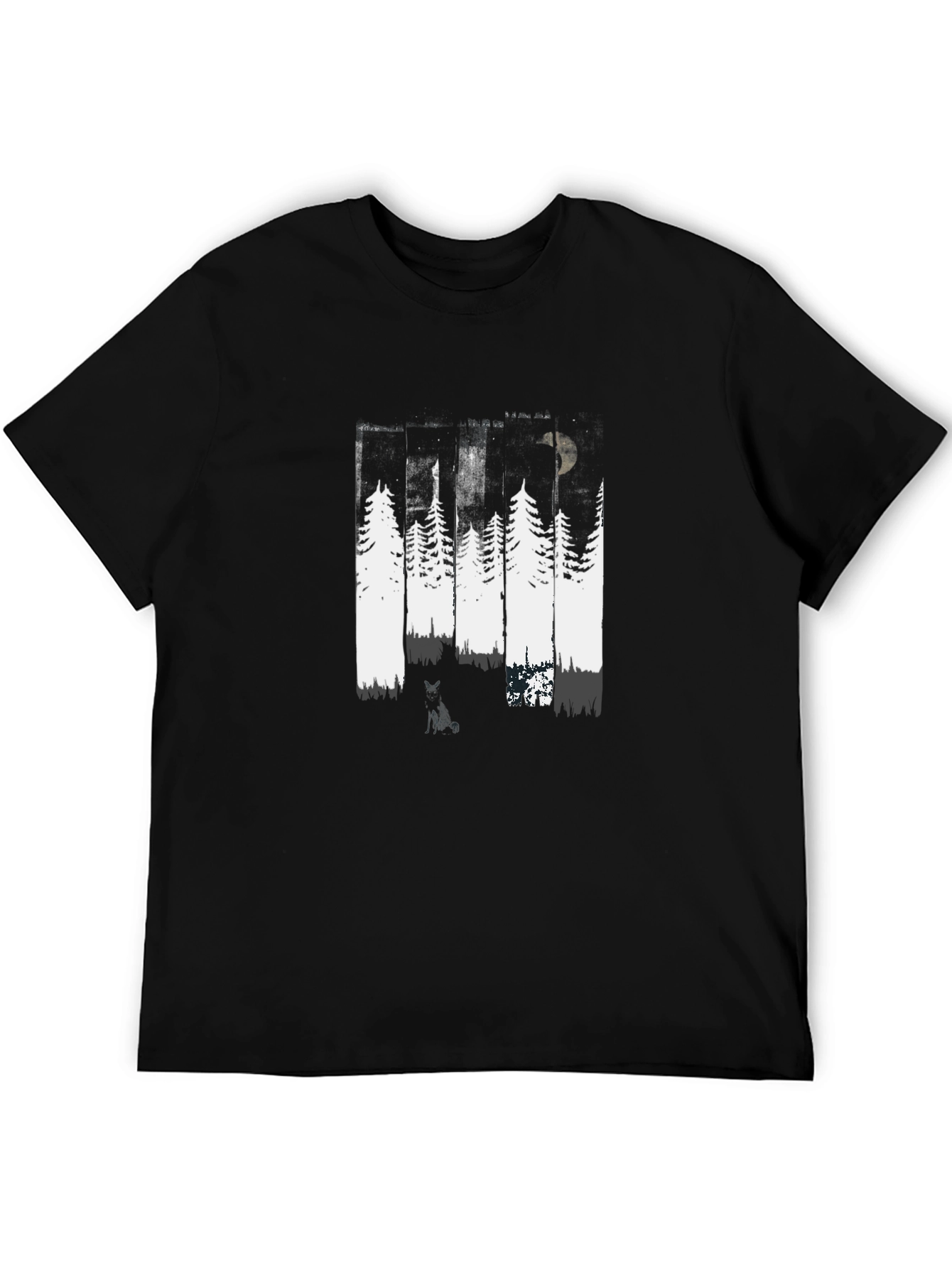 Abstract Forest Graphic Tee - Black