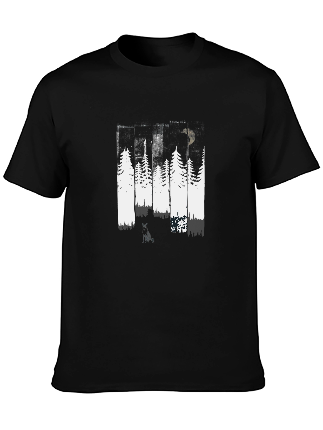 Abstract Forest Graphic Tee - Black