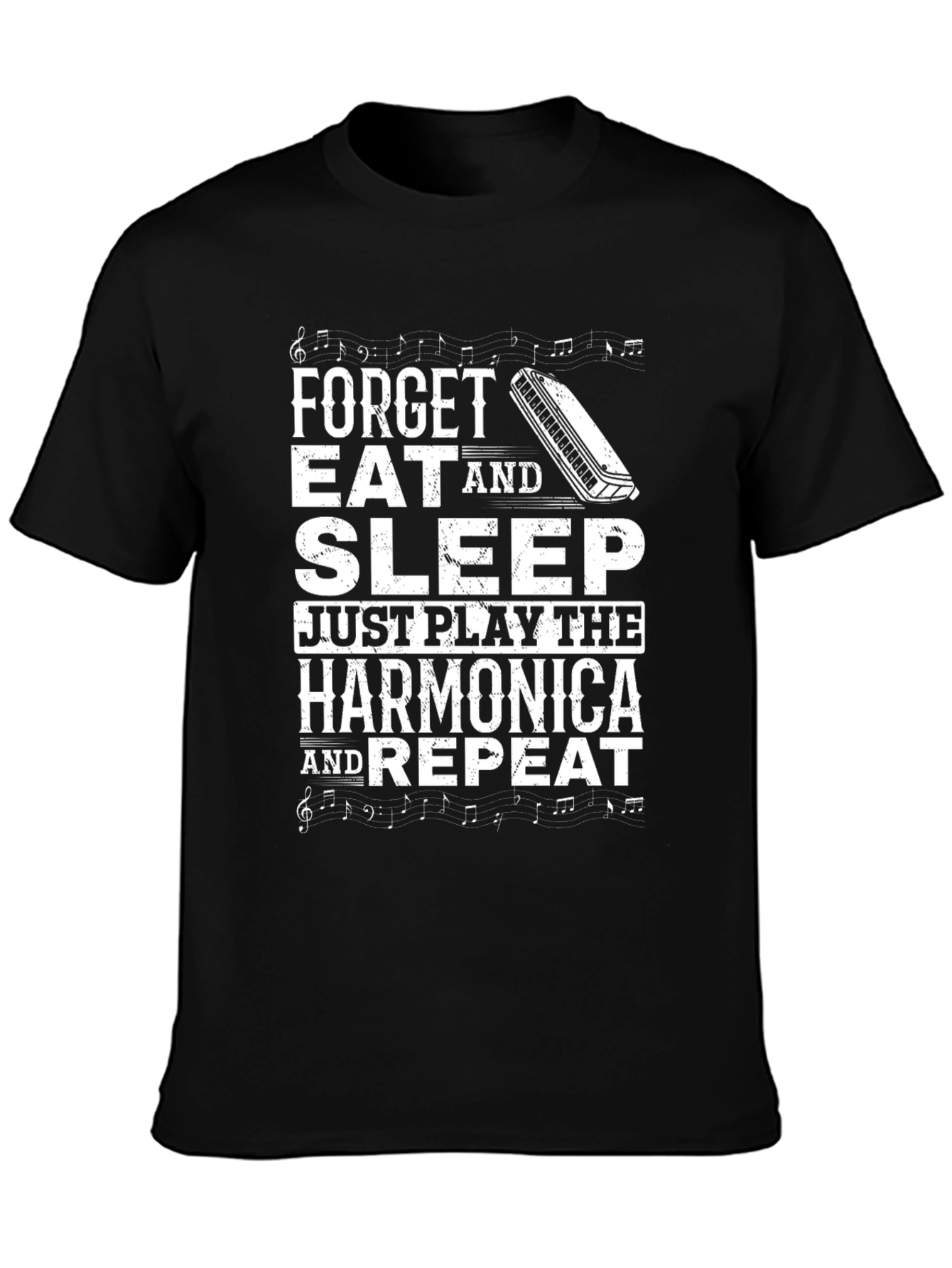 Harmonica Player T-Shirt: Forget Eat Sleep Play Repeat