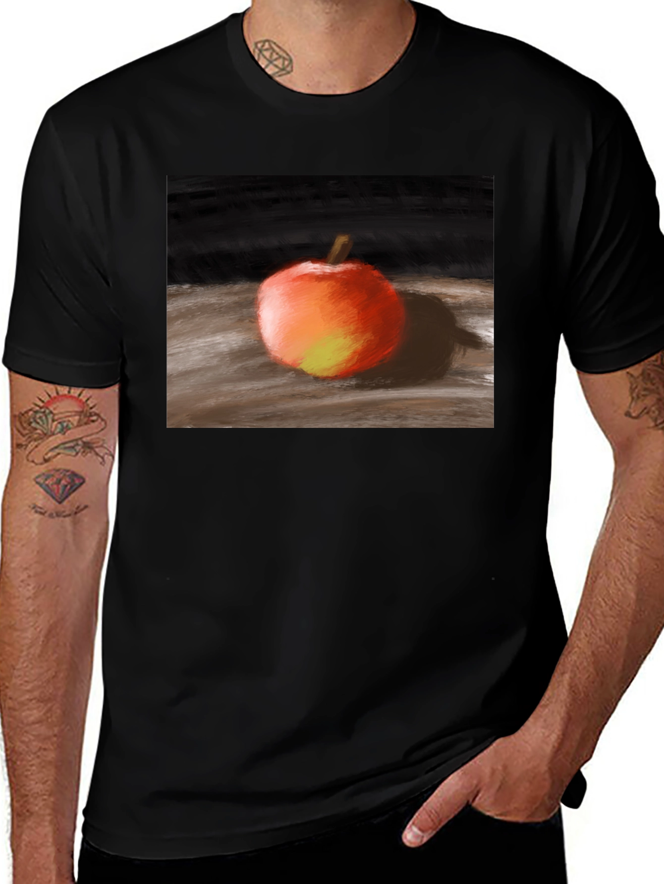 Apple Still Life Graphic Tee - Classic Style